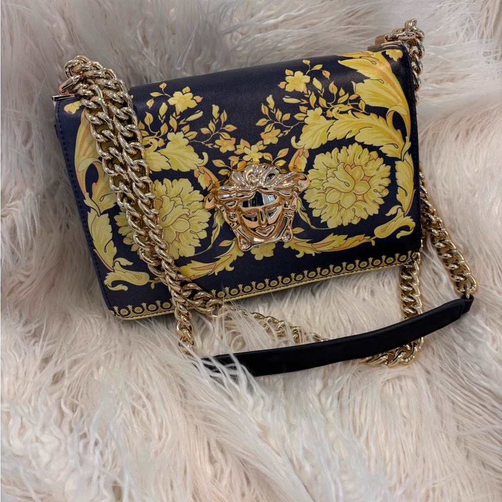Versace Le Medusa Black and Gold Baroque Crossbody/ Shoulder Bag